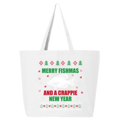 Merry Fishmas Fishing Funny Xmas Crappie For Fisherman 25L Jumbo Tote