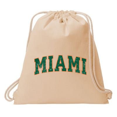 Miami Florida FL Vintage Athletic Sports Drawstring Bag
