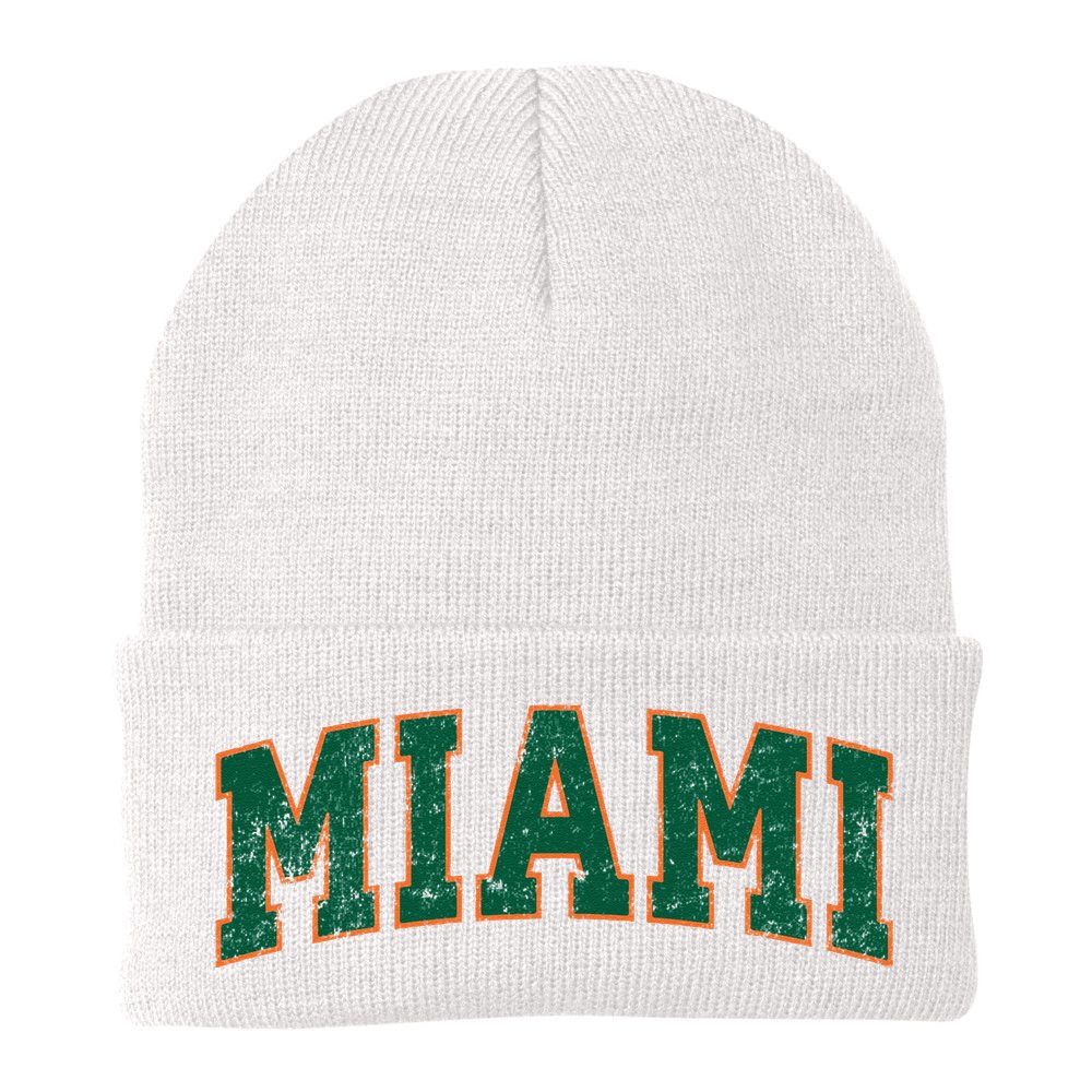 Miami Florida FL Vintage Athletic Sports Beanie