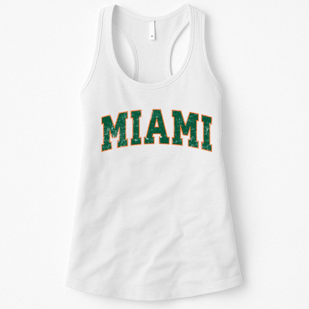 Miami Florida FL Vintage Athletic Sports Womens Tank Top
