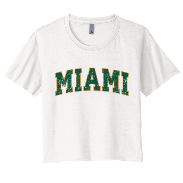 Miami Florida FL Vintage Athletic Sports Crop Top