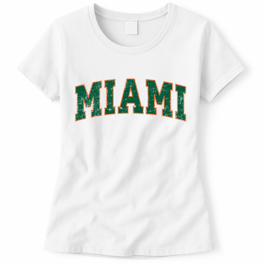 Miami Florida FL Vintage Athletic Sports Womens T-Shirt