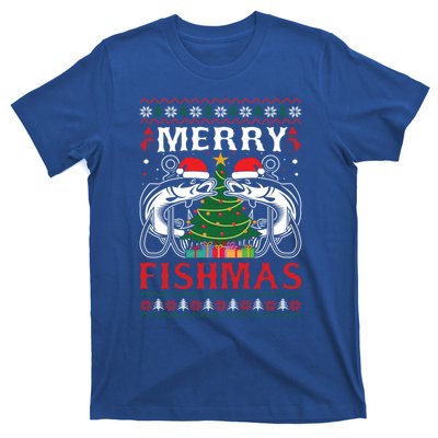 Merry Fishmas Funny Fishing Christmas Pajama Fishers Gift T-Shirt