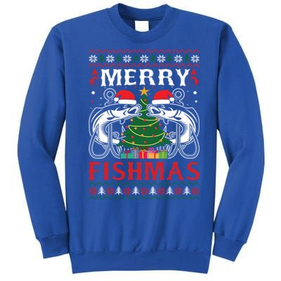 Merry Fishmas Funny Fishing Christmas Pajama Fishers Gift Tall Sweatshirt