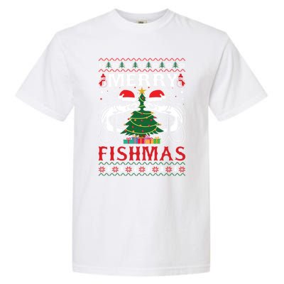 Merry Fishmas Funny Fishing Christmas Pajama Fishers Gift Garment-Dyed Heavyweight T-Shirt