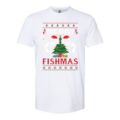 Merry Fishmas Funny Fishing Christmas Pajama Fishers Gift Softstyle CVC T-Shirt