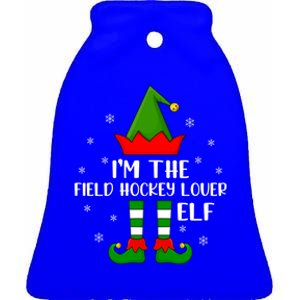 Matching Family Funny Field Hockey Lover Elf Christmas Gift Ceramic Bell Ornament