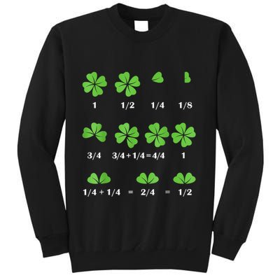 Math Fraction Four Leaf Clover Teacher St Patricks Day Sweatshirt