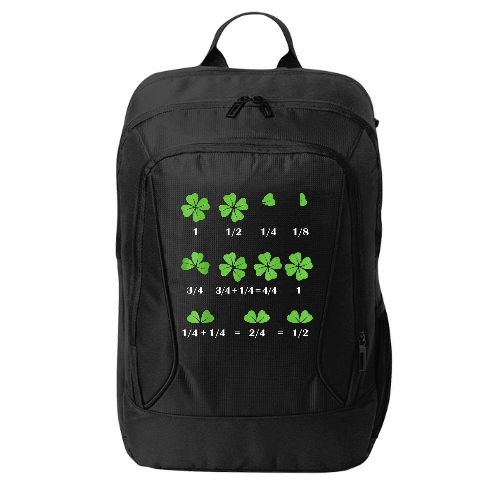 Math Fraction Four Leaf Clover Teacher St Patricks Day City Backpack