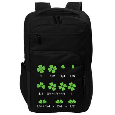 Math Fraction Four Leaf Clover Teacher St Patricks Day Impact Tech Backpack