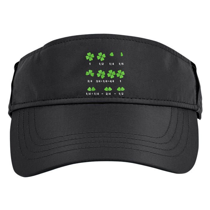 Math Fraction Four Leaf Clover Teacher St Patricks Day Adult Drive Performance Visor