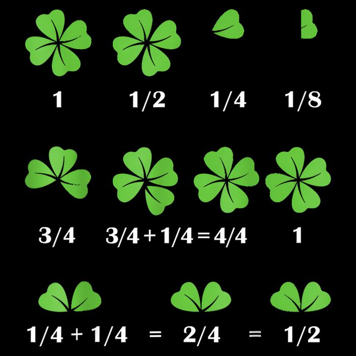 Math Fraction Four Leaf Clover Teacher St Patricks Day Drawstring Bag