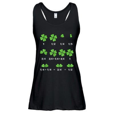 Math Fraction Four Leaf Clover Teacher St Patricks Day Ladies Essential Flowy Tank