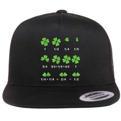 Math Fraction Four Leaf Clover Teacher St Patricks Day Flatbill Hat