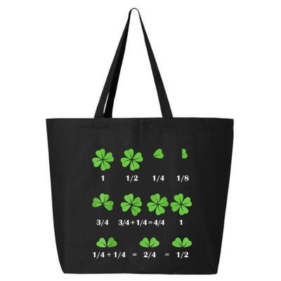 Math Fraction Four Leaf Clover Teacher St Patricks Day 25L Jumbo Tote