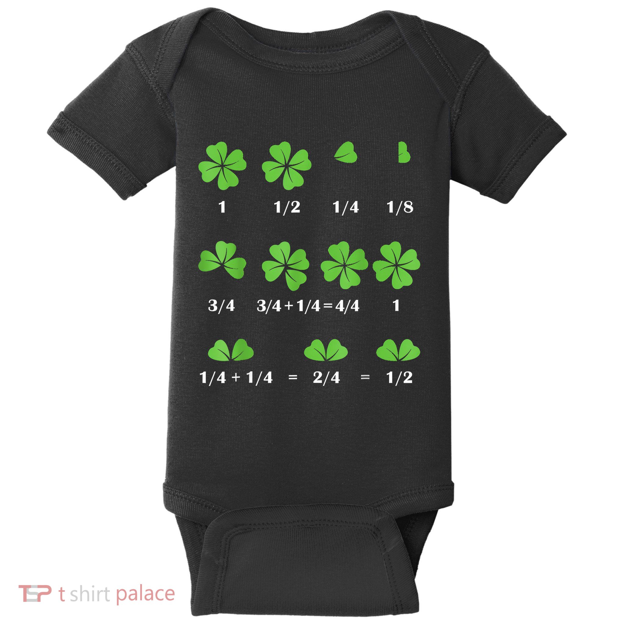 Math Fraction Four Leaf Clover Teacher St Patricks Day Baby Bodysuit