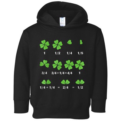 Math Fraction Four Leaf Clover Teacher St Patricks Day Toddler Hoodie