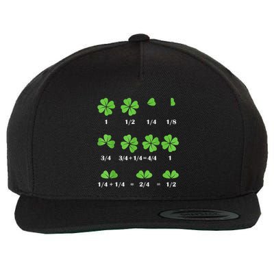 Math Fraction Four Leaf Clover Teacher St Patricks Day Wool Snapback Cap