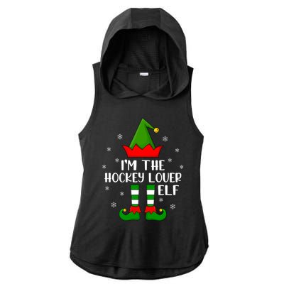 Matching Family Funny IM The Hockey Lover Elf Christmas Gift Ladies PosiCharge Tri-Blend Wicking Draft Hoodie Tank