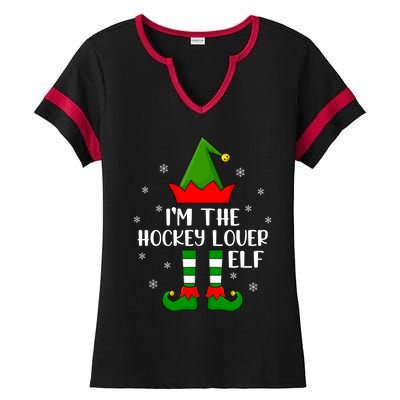 Matching Family Funny IM The Hockey Lover Elf Christmas Gift Ladies Halftime Notch Neck Tee