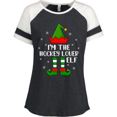 Matching Family Funny IM The Hockey Lover Elf Christmas Gift Enza Ladies Jersey Colorblock Tee