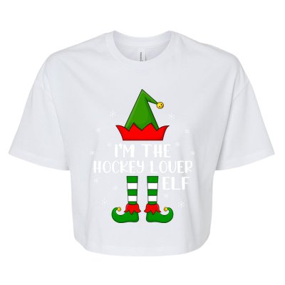 Matching Family Funny IM The Hockey Lover Elf Christmas Gift Bella+Canvas Jersey Crop Tee