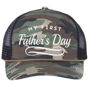 My First Fathers Day 1st Time Dad Retro Rope Trucker Hat Cap