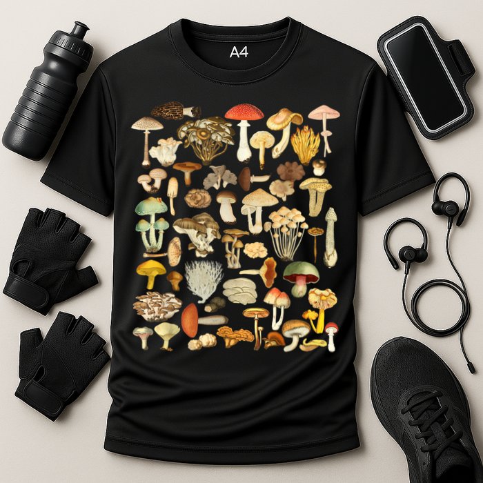 Mycology Fungi Foraging Mushroom Cooling Performance Crew T-Shirt