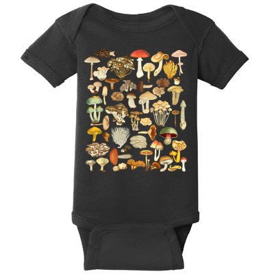 Mycology Fungi Foraging Mushroom Baby Bodysuit