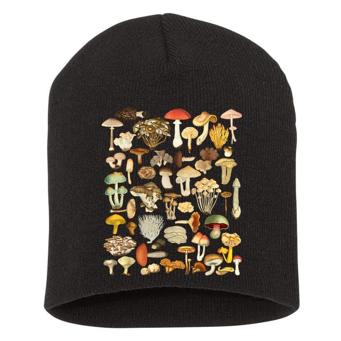 Mycology Fungi Foraging Mushroom Short Acrylic Beanie