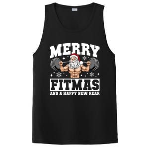 Merry Fitmas Funny Santa Fitness Gym Workout Ugly Christmas Gift PosiCharge Competitor Tank