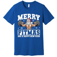 Merry Fitmas Funny Santa Fitness Gym Workout Ugly Christmas Gift Premium T-Shirt