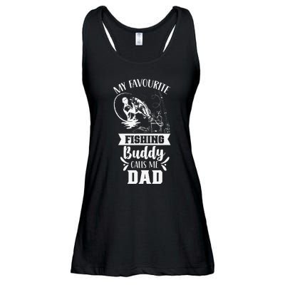 My Favorite Fishing Buddy Calls Me Dad Fisher Buddies Father Ladies Essential Flowy Tank