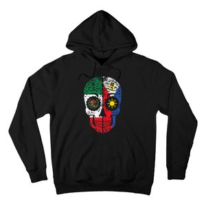 Mexican Filipino Flag Mexico Philippines Sugar Skull Hoodie