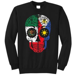 Mexican Filipino Flag Mexico Philippines Sugar Skull Sweatshirt