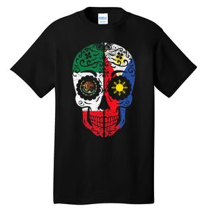 Mexican Filipino Flag Mexico Philippines Sugar Skull Tall T-Shirt