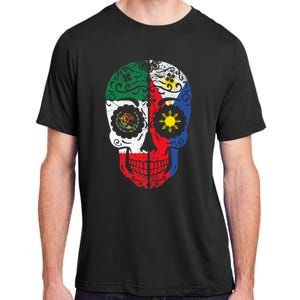 Mexican Filipino Flag Mexico Philippines Sugar Skull Adult ChromaSoft Performance T-Shirt