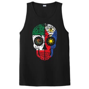 Mexican Filipino Flag Mexico Philippines Sugar Skull PosiCharge Competitor Tank