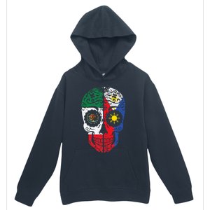 Mexican Filipino Flag Mexico Philippines Sugar Skull Urban Pullover Hoodie