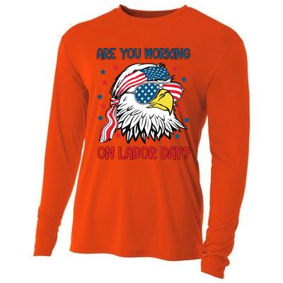 Merica Freedom Funny Eagle Mullet American Labor Day Gift Cooling Performance Long Sleeve Crew