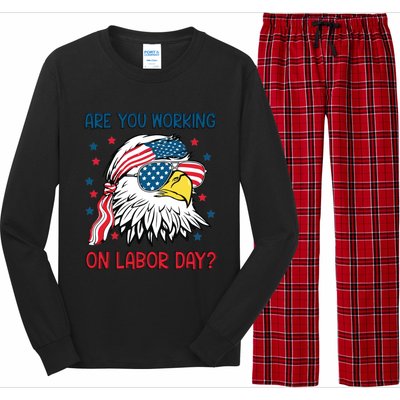 Merica Freedom Funny Eagle Mullet American Labor Day Gift Long Sleeve Pajama Set