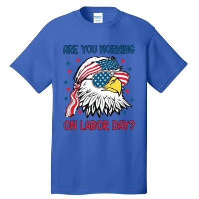 Merica Freedom Funny Eagle Mullet American Labor Day Gift Tall T-Shirt