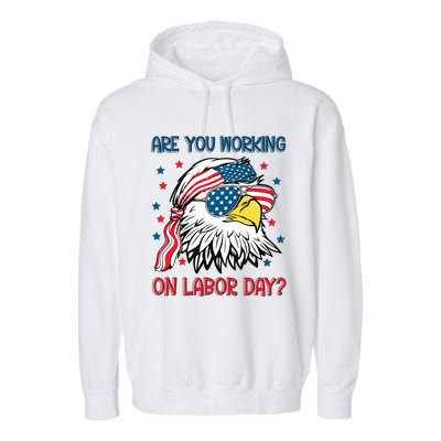 Merica Freedom Funny Eagle Mullet American Labor Day Gift Garment-Dyed Fleece Hoodie