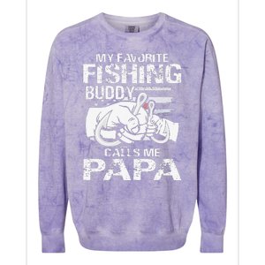 My Favorite Fishing Buddy Calls Me Papa Colorblast Crewneck Sweatshirt