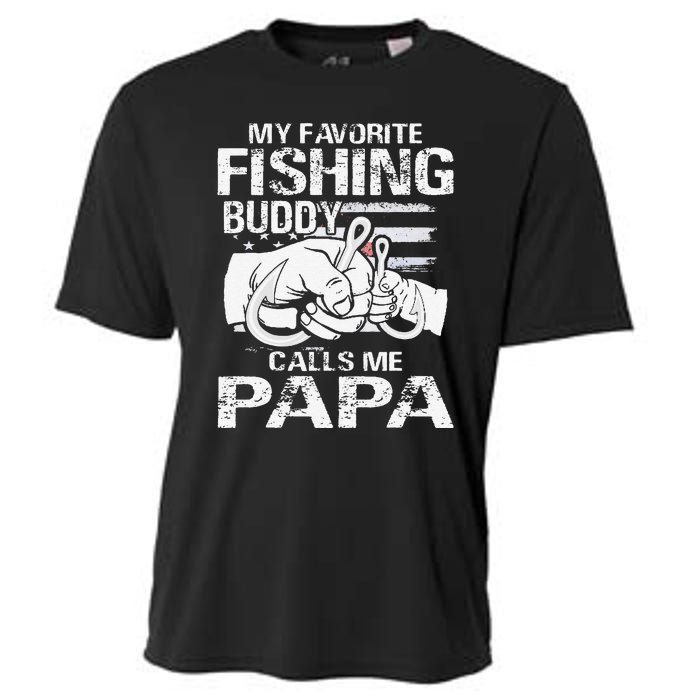 My Favorite Fishing Buddy Calls Me Papa Cooling Performance Crew T-Shirt