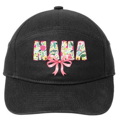 Mama Floral Flower Family Matching Mother's Day Mom 7-Panel Snapback Hat
