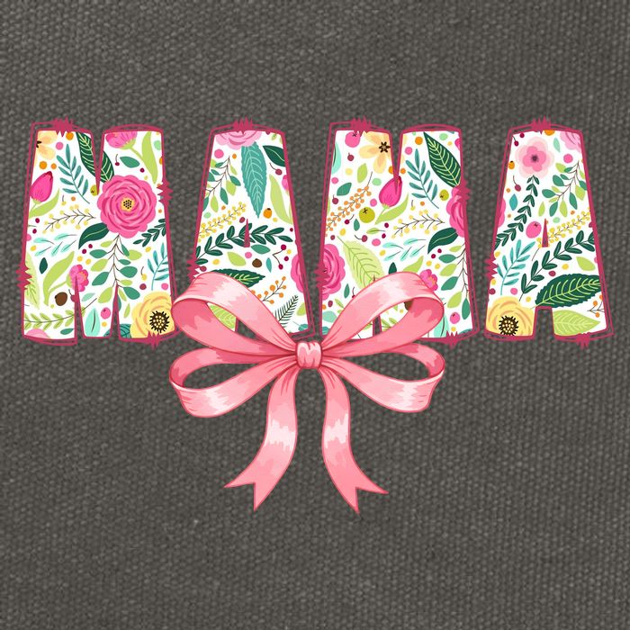 Mama Floral Flower Family Matching Mother's Day Mom Cotton Canvas Backpack