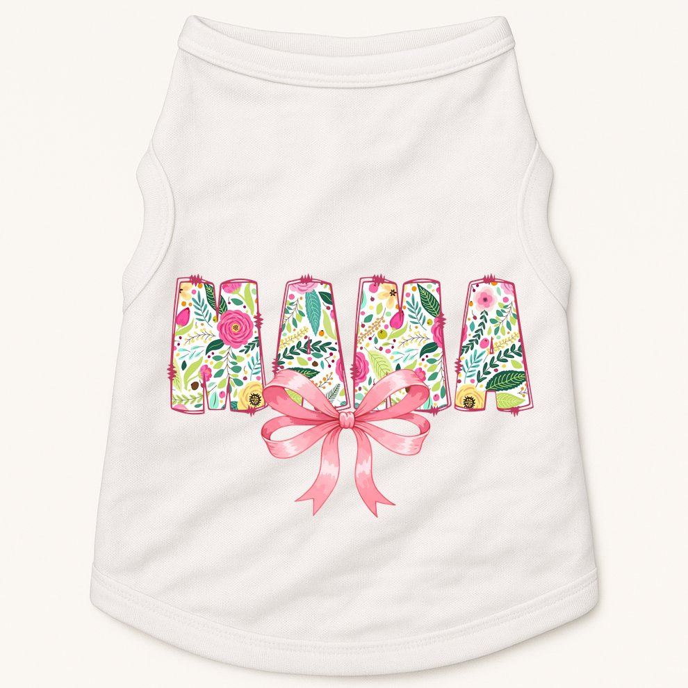 Mama Floral Flower Family Matching Mother's Day Mom Doggie Tank