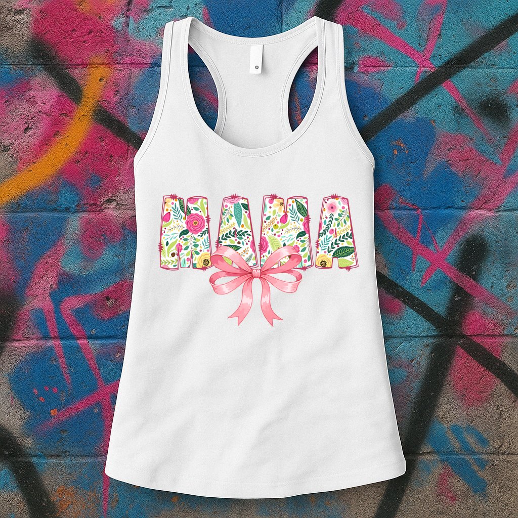 Mama Floral Flower Family Matching Mother's Day Mom Womens Tank Top