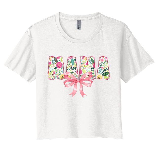 Mama Floral Flower Family Matching Mother's Day Mom Crop Top